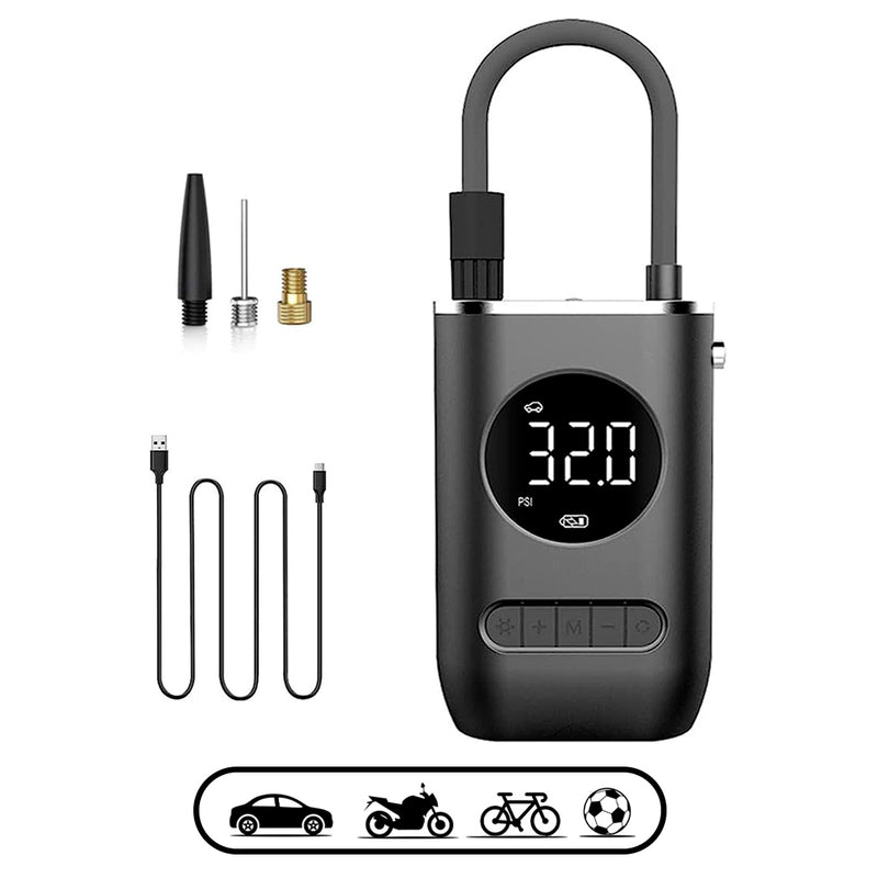 Kit Reparo Pneu + Bomba de Encher Pneu Mini Compressor Portátil