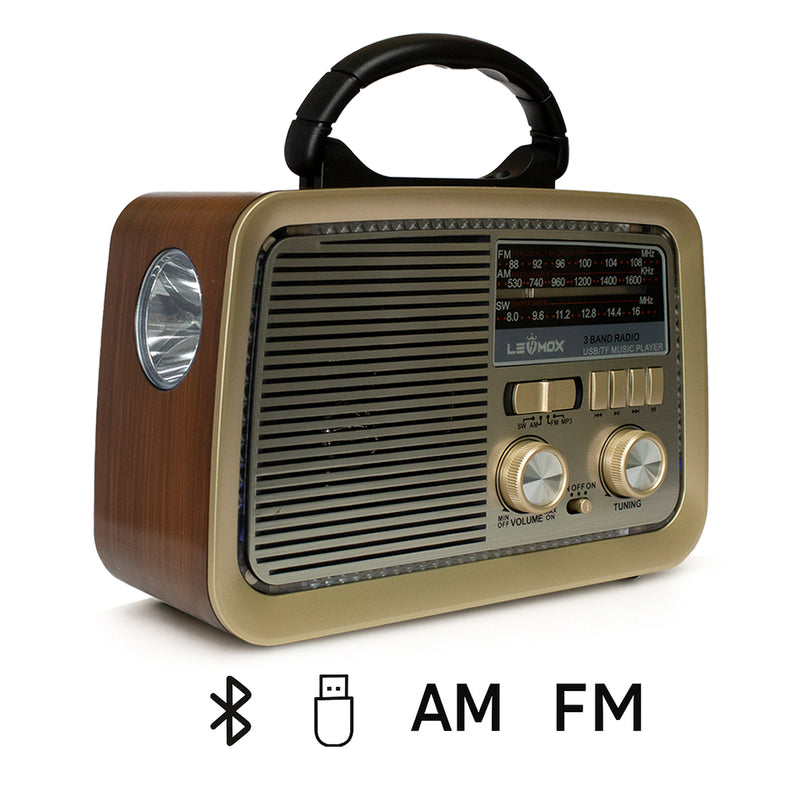 Rádio Retrô Estilo Vintage Bluetooth, USB, FM