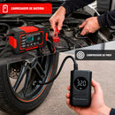 Kit Mini Compressor Portátil + Carregador De Bateria Automotivo