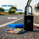Kit Mini Compressor Portátil + Kit Reparo Premium Maleta