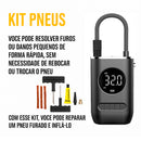 Kit Reparo Pneu + Bomba de Encher Pneu Mini Compressor Portátil