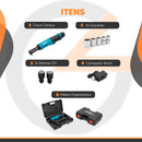 Chave Catraca Elétrica 3/8 Kit Soquetes 2 Baterias