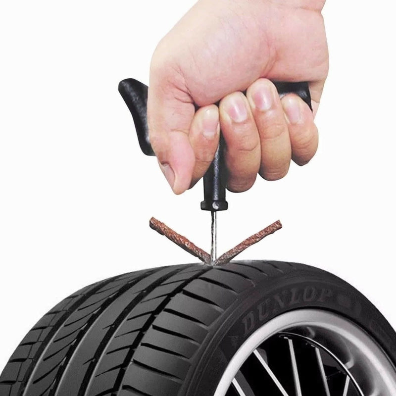 Kit Reparo Pneu + Bomba de Encher Pneu Mini Compressor Portátil