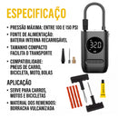 Kit Reparo Pneu + Bomba de Encher Pneu Mini Compressor Portátil
