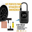 Kit Reparo Pneu + Bomba de Encher Pneu Mini Compressor Portátil
