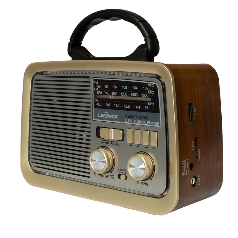 Rádio Retrô Estilo Vintage Bluetooth, USB, FM