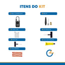 Kit Reparo Pneu + Bomba de Encher Pneu Mini Compressor Portátil