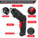 Mini Parafusadeira Recarregável Kit 45 Peça Maleta