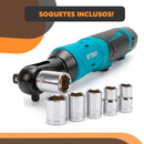 Chave Catraca Elétrica 3/8 Kit Soquetes 2 Baterias