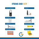 Kit Mini Compressor Portátil + Kit Reparo Premium Maleta