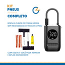 Kit Reparo Pneu + Bomba de Encher Pneu Mini Compressor Portátil