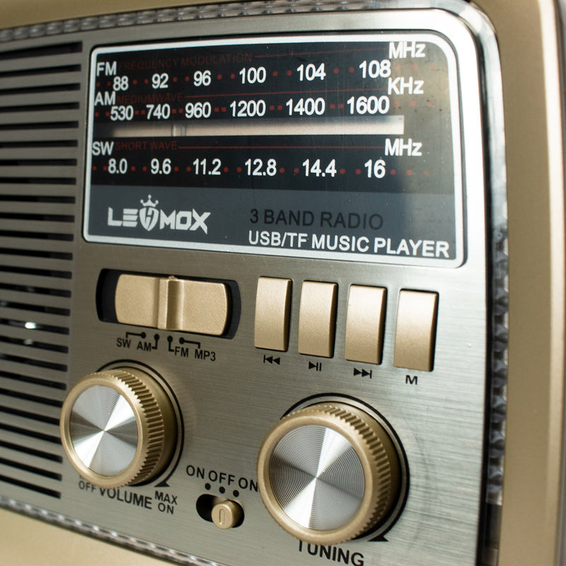 Rádio Retrô Estilo Vintage Bluetooth, USB, FM