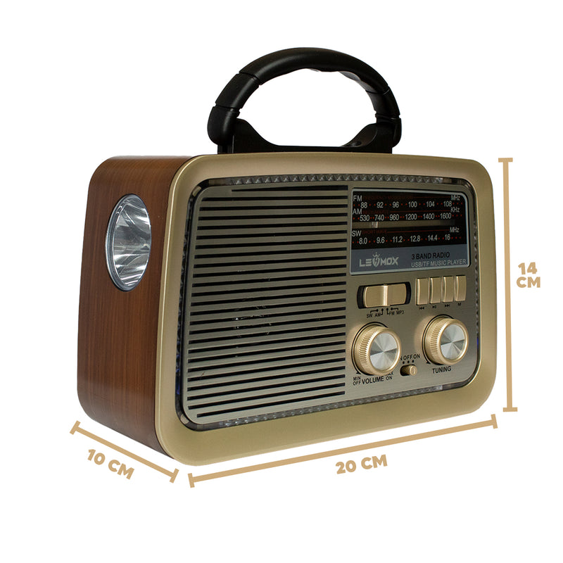 Rádio Retrô Estilo Vintage Bluetooth, USB, FM